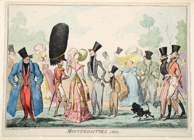 Monstrositäten von 1821, veröffentlicht 1835 von George Cruikshank